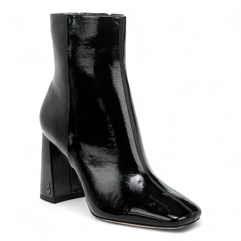 Sam Edelman Codie High Heel Booties In Black Patent Nwob